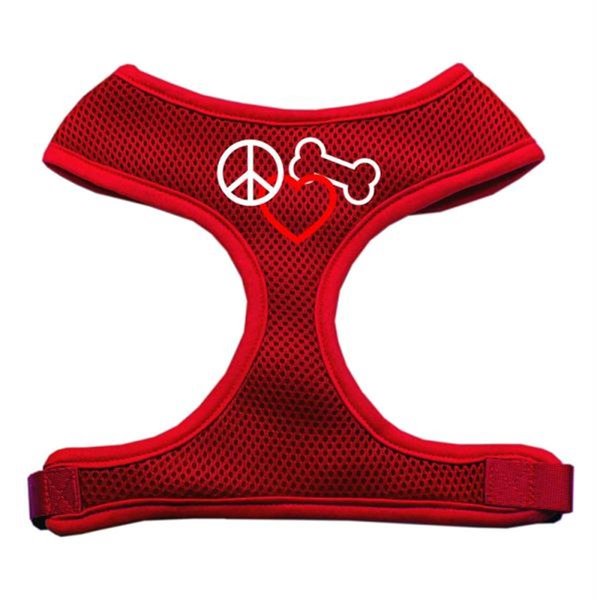 Unconditional Love Peace  Love  Bone Design Soft Mesh Harnesses Red Extra Large UN916322